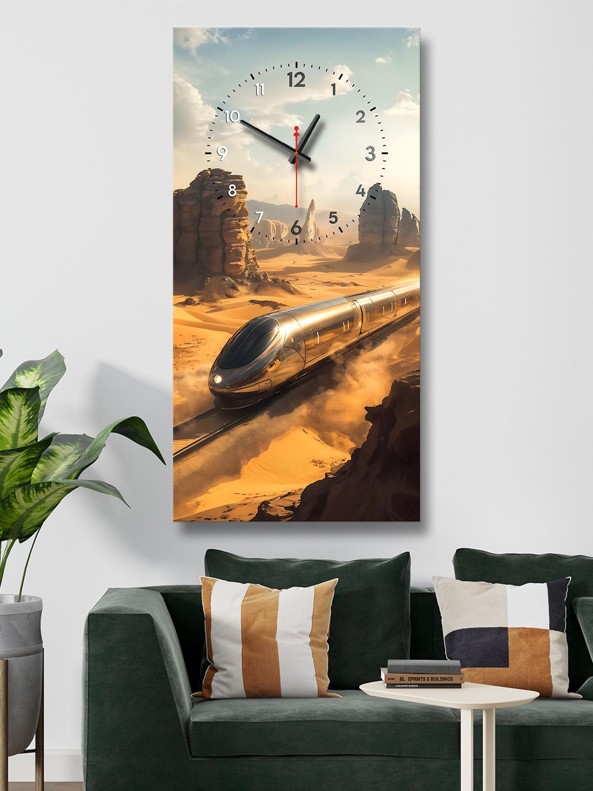 Картина с часами 50х100 см.